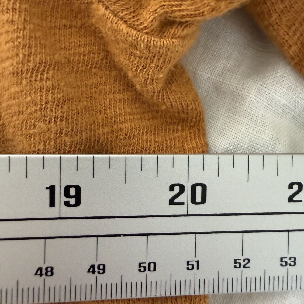 Techstyles Womens 1/4 Button Henley T-Shirt L Mustard Brown Casual Top - Picture 7 of 10